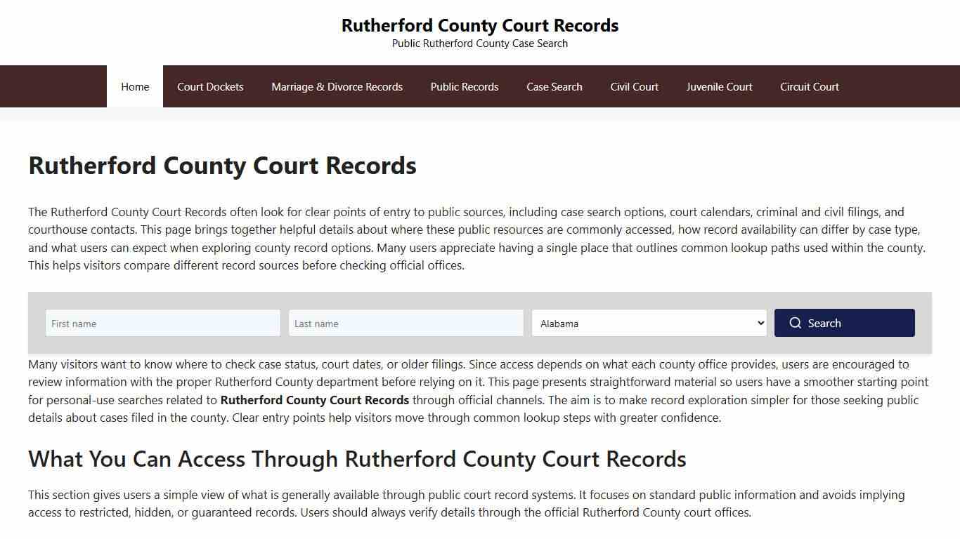 Rutherford County Court Records - Rutherford County Court Records