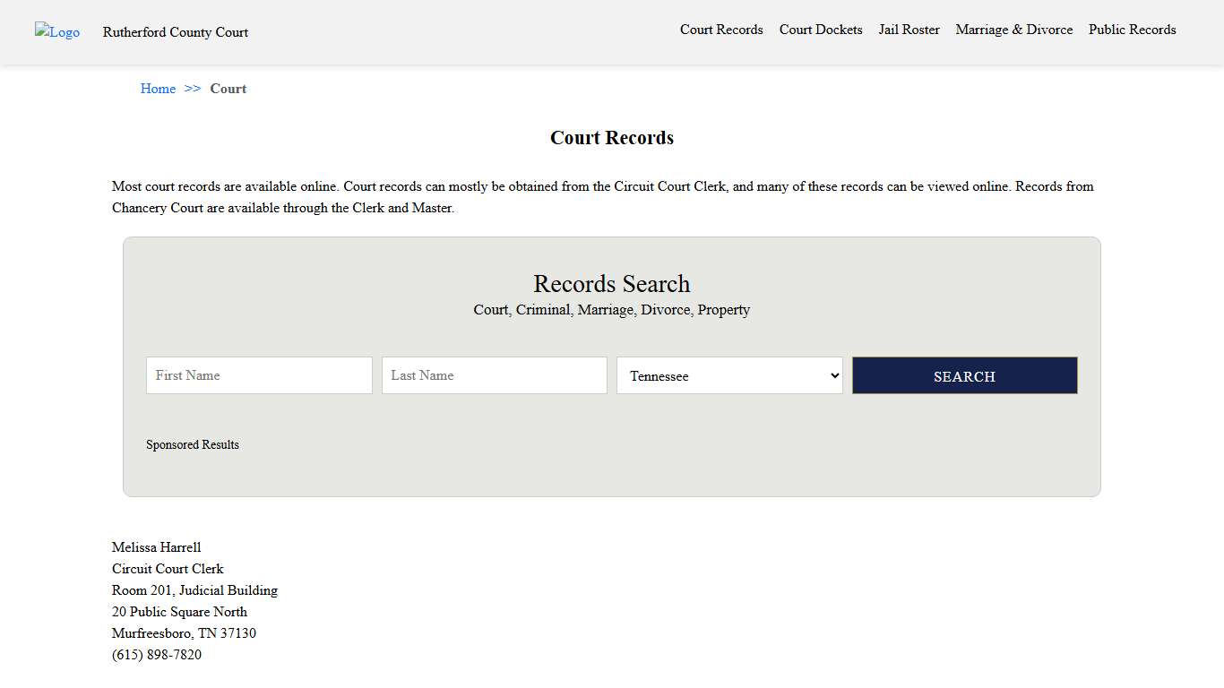 Court Records Rutherford County Court