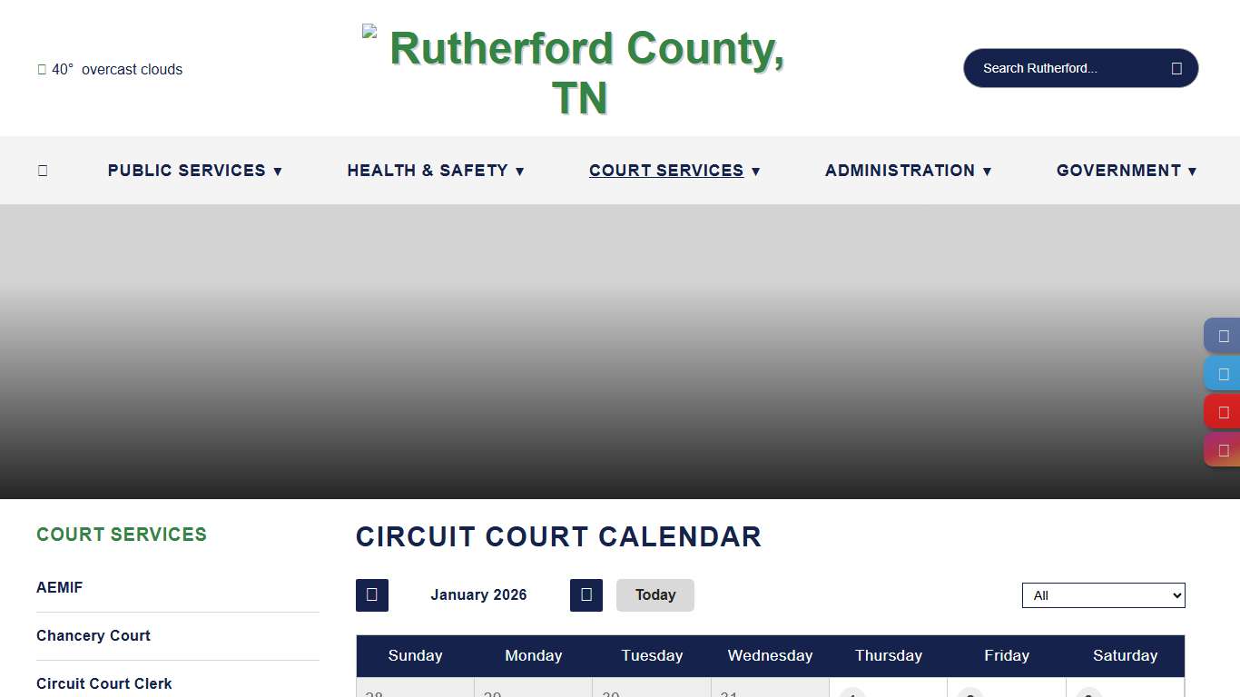 Circuit Court Calendar - Rutherford County, TN